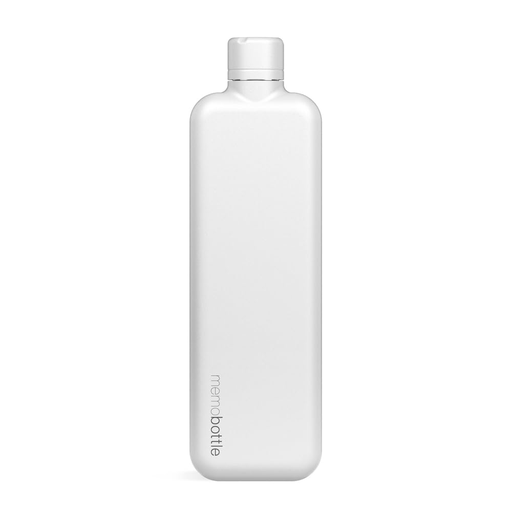memobottle A6 Elegant BLACK | 16 oz / 500 ml | Stainless Steel Water Bottle for Modern, Gym & Travel Adventures