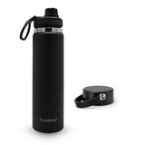 Oat 24oz Insulated Water Bottle, Triple-Walled Stainless Steel Thermos, Leak Proof Wide Mouth Flask with Bonus Spout Lid, BPA-Free for Gym, Travel, Sports, Hot & Cold Drinks