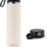 Oat 24oz Insulated Water Bottle, Triple-Walled Stainless Steel Thermos, Leak Proof Wide Mouth Flask with Bonus Spout Lid, BPA-Free for Gym, Travel, Sports, Hot & Cold Drinks