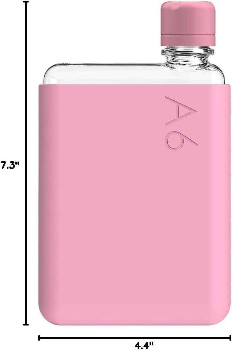 memobottle A6 (Cherry blossom) Bundle - 12oz (375ml) - Bottle, silicone sleeve & lid | Compact Water Bottle For Bags & Small Pockets | BPA Free Tritan | Modern, Minimalist | For Gym & Work