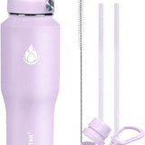 SENDESTAR 40oz Water Bottle Wide Mouth Stainless Steel Vacuum Insulated Double Wall with 2 Straw Lids Fit in Any Car Cup Holder