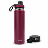 Oat 24oz Insulated Water Bottle, Triple-Walled Stainless Steel Thermos, Leak Proof Wide Mouth Flask with Bonus Spout Lid, BPA-Free for Gym, Travel, Sports, Hot & Cold Drinks