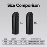 Owala FreeSip Stainless Steel Water Bottle 24 oz Very, Very Dark