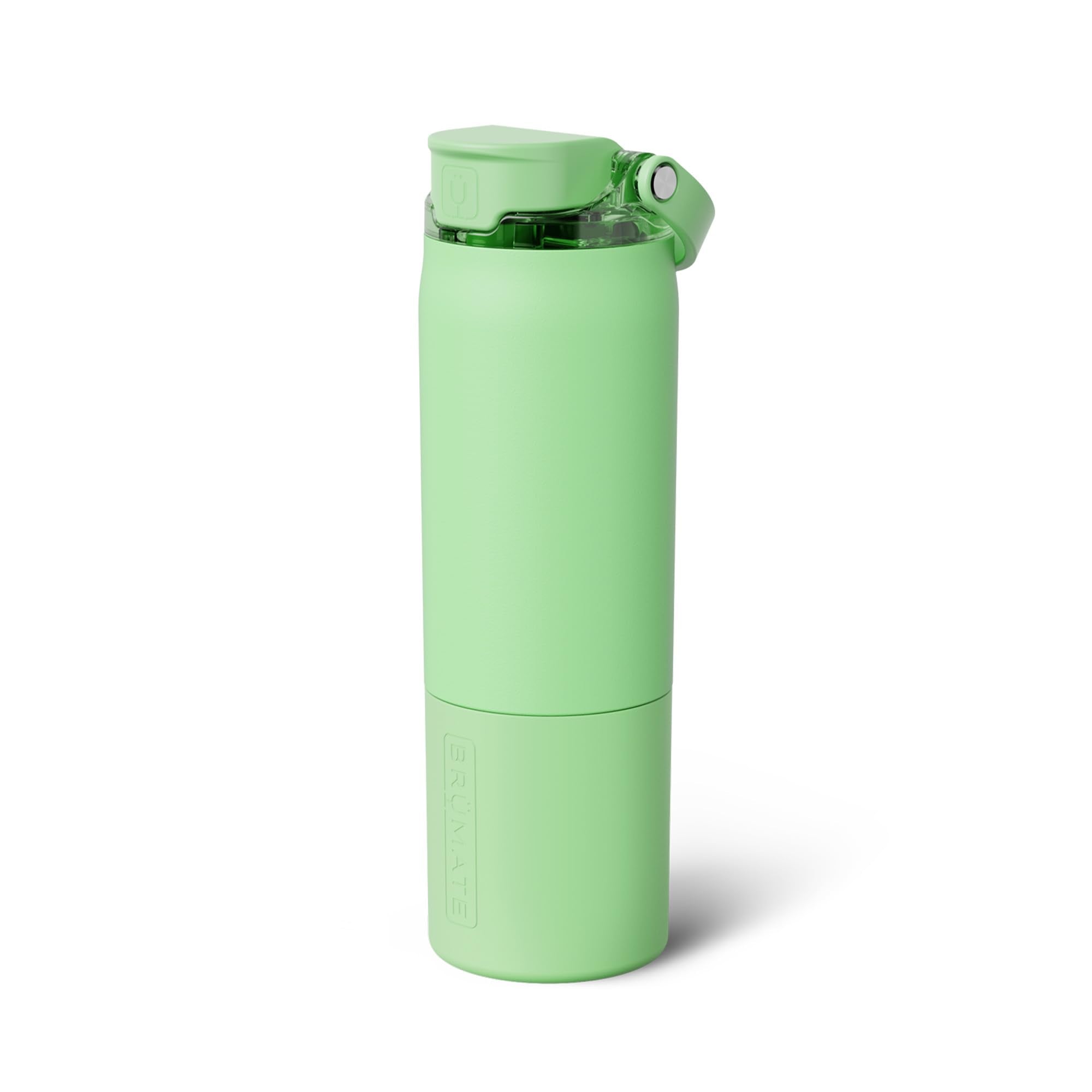 BrüMate Rise 25oz Water Bottle With 100% Leakproof Covered Silicone Straw | Insulated Stainless Steel Water Bottle | Cup-Holder Friendly | Fast Flow | Soft Sip Silicone Spout | BPA-Free (Sage)