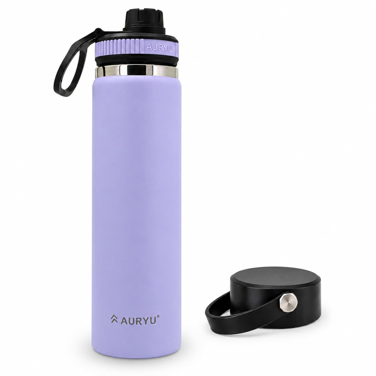 Oat 24oz Insulated Water Bottle, Triple-Walled Stainless Steel Thermos, Leak Proof Wide Mouth Flask with Bonus Spout Lid, BPA-Free for Gym, Travel, Sports, Hot & Cold Drinks