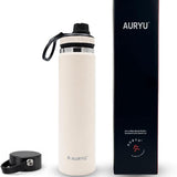 Oat 24oz Insulated Water Bottle, Triple-Walled Stainless Steel Thermos, Leak Proof Wide Mouth Flask with Bonus Spout Lid, BPA-Free for Gym, Travel, Sports, Hot & Cold Drinks