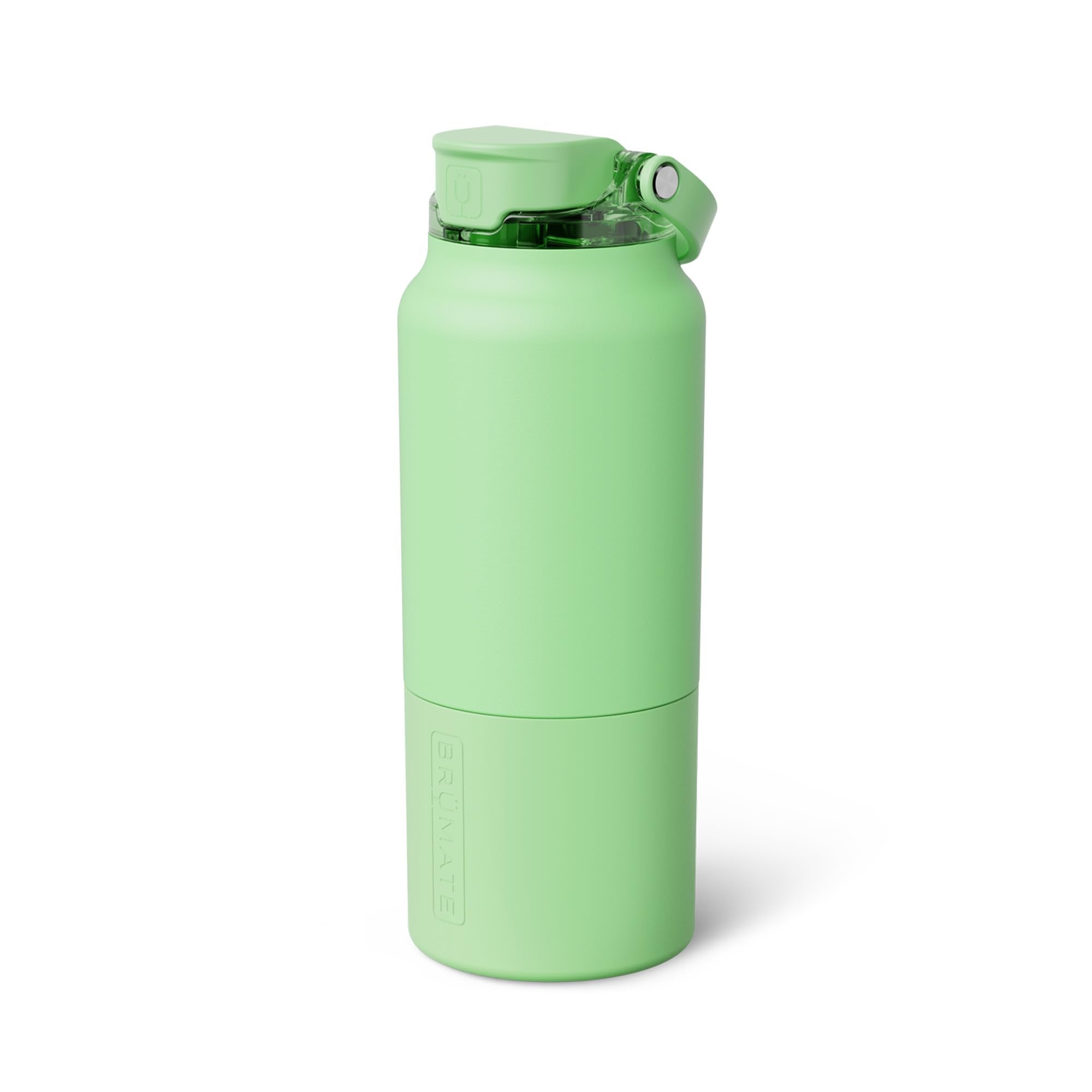 BrüMate Rise 25oz Water Bottle With 100% Leakproof Covered Silicone Straw | Insulated Stainless Steel Water Bottle | Cup-Holder Friendly | Fast Flow | Soft Sip Silicone Spout | BPA-Free (Sage)