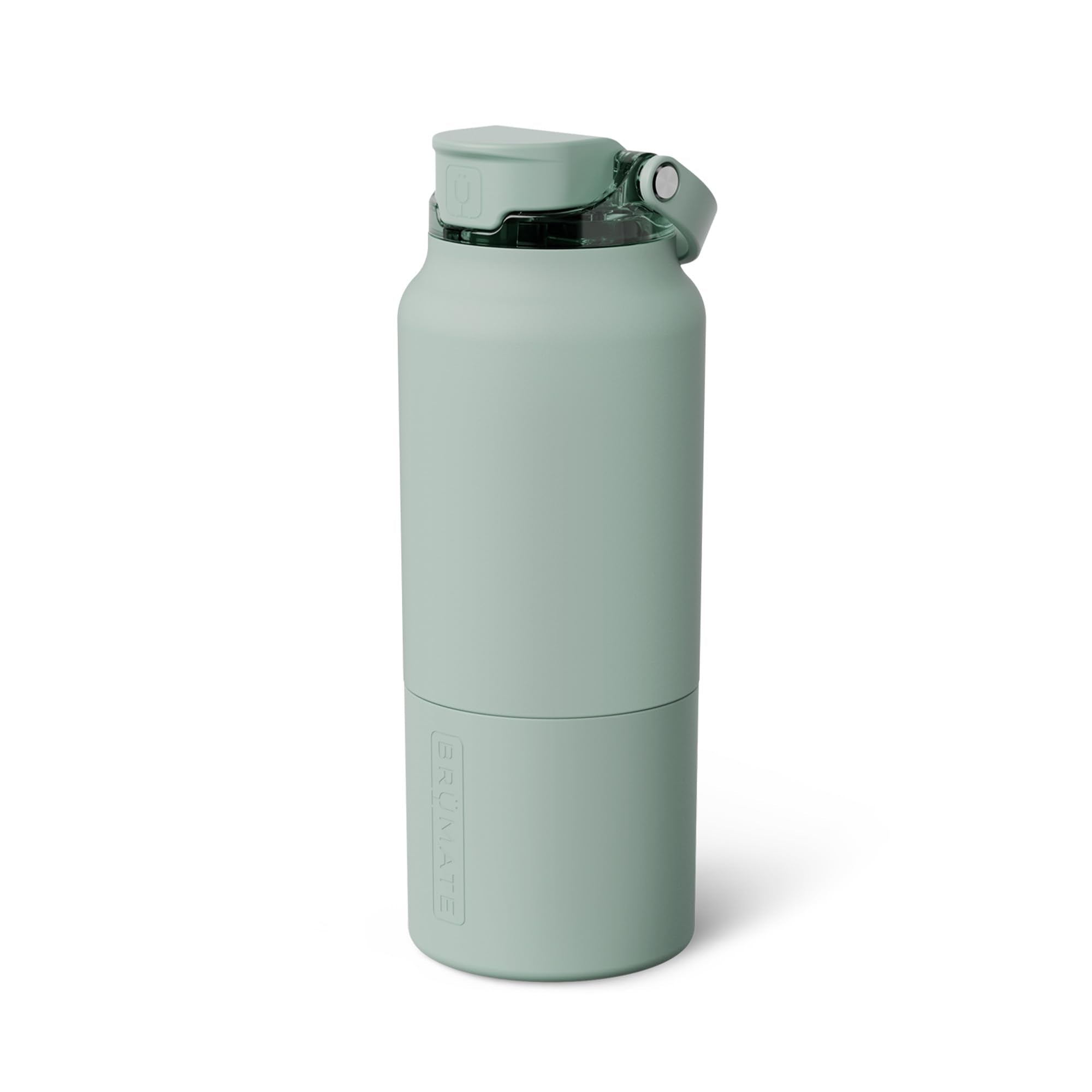 BrüMate Rise 25oz Water Bottle With 100% Leakproof Covered Silicone Straw | Insulated Stainless Steel Water Bottle | Cup-Holder Friendly | Fast Flow | Soft Sip Silicone Spout | BPA-Free (Sage)