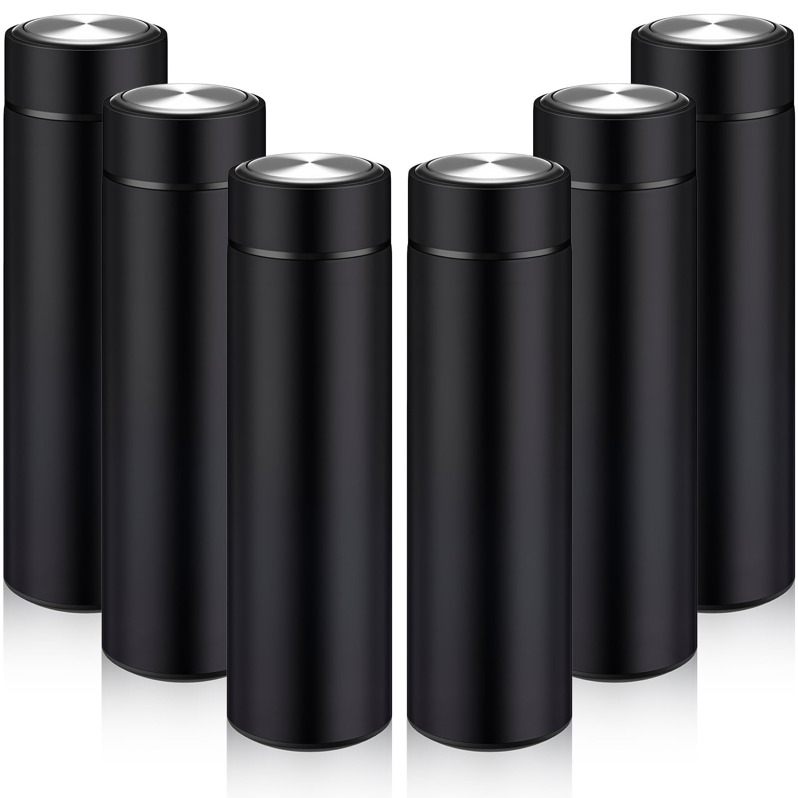 Tioncy 6 Pcs Stainless Steel Water Bottle 16.9 oz Insulated Water Bottle Skinny cup Portable Slim Flask Travel Mug for Purse Lunch Bag Coffee Tea Drink Office Sports Indoors & Outdoors(Mixed)