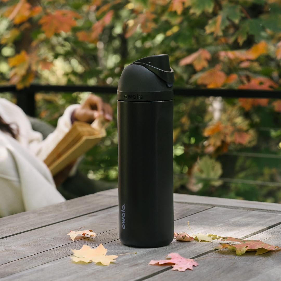 Owala FreeSip Stainless Steel Water Bottle 24 oz Very, Very Dark
