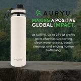 Oat 24oz Insulated Water Bottle, Triple-Walled Stainless Steel Thermos, Leak Proof Wide Mouth Flask with Bonus Spout Lid, BPA-Free for Gym, Travel, Sports, Hot & Cold Drinks