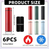 Tioncy 6 Pcs Stainless Steel Water Bottle 16.9 oz Insulated Water Bottle Skinny cup Portable Slim Flask Travel Mug for Purse Lunch Bag Coffee Tea Drink Office Sports Indoors & Outdoors(Mixed)