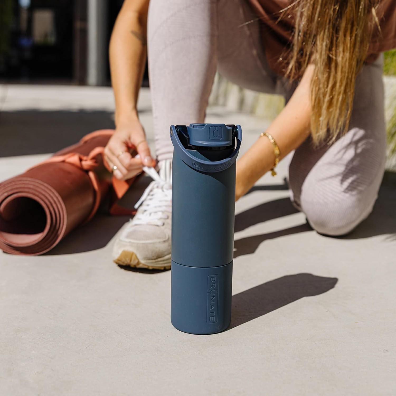 BrüMate Rise 25oz Water Bottle With 100% Leakproof Covered Silicone Straw | Insulated Stainless Steel Water Bottle | Cup-Holder Friendly | Fast Flow | Soft Sip Silicone Spout | BPA-Free (Sage)