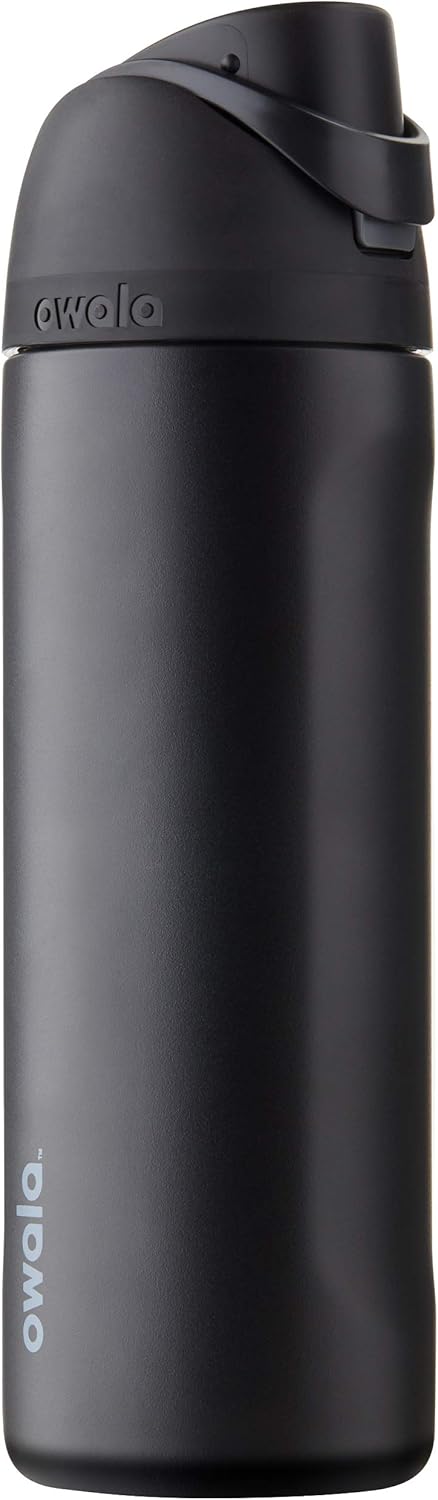 Owala FreeSip Stainless Steel Water Bottle 24 oz Very, Very Dark