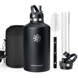 40 oz Insulated Water Bottle with Straw fit in Car Cup Holder(Cold 48 hrs, Hot 24 hrs) Drinking Bottle with Straw Lid, Spout Lid and Flex Cap Leakproof Travel Thermo Mug，Olive