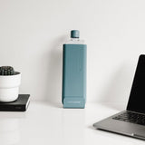 memobottle SLIM (Sea Mist) Bundle - 15oz (450ml) - Bottle, silicone sleeve & lid | Sleek, Slim & Flat Water Bottle for Bags & Laptops | BPA Free Tritan | Modern, Minimalist | Ideal for Daily Use
