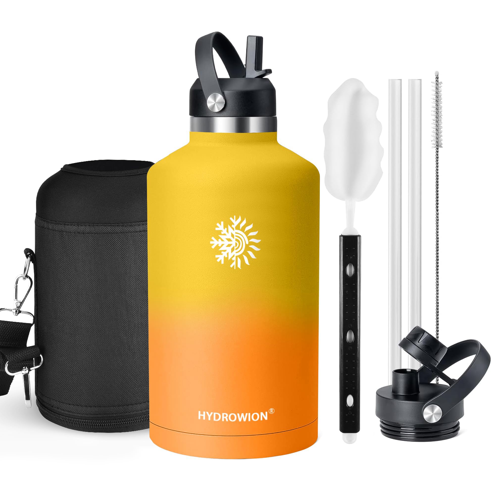 40 oz Insulated Water Bottle with Straw fit in Car Cup Holder(Cold 48 hrs, Hot 24 hrs) Drinking Bottle with Straw Lid, Spout Lid and Flex Cap Leakproof Travel Thermo Mug，Olive