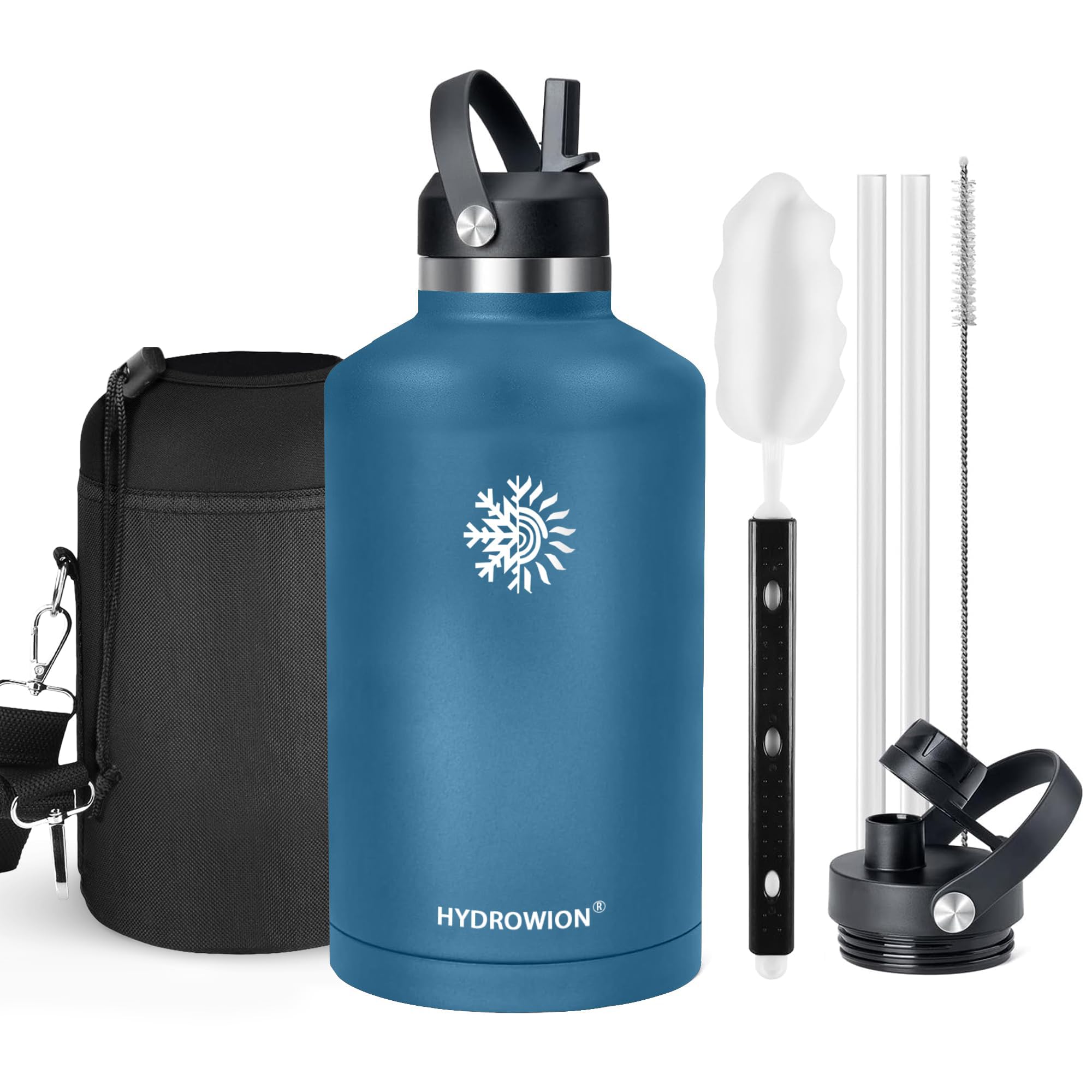 40 oz Insulated Water Bottle with Straw fit in Car Cup Holder(Cold 48 hrs, Hot 24 hrs) Drinking Bottle with Straw Lid, Spout Lid and Flex Cap Leakproof Travel Thermo Mug，Olive